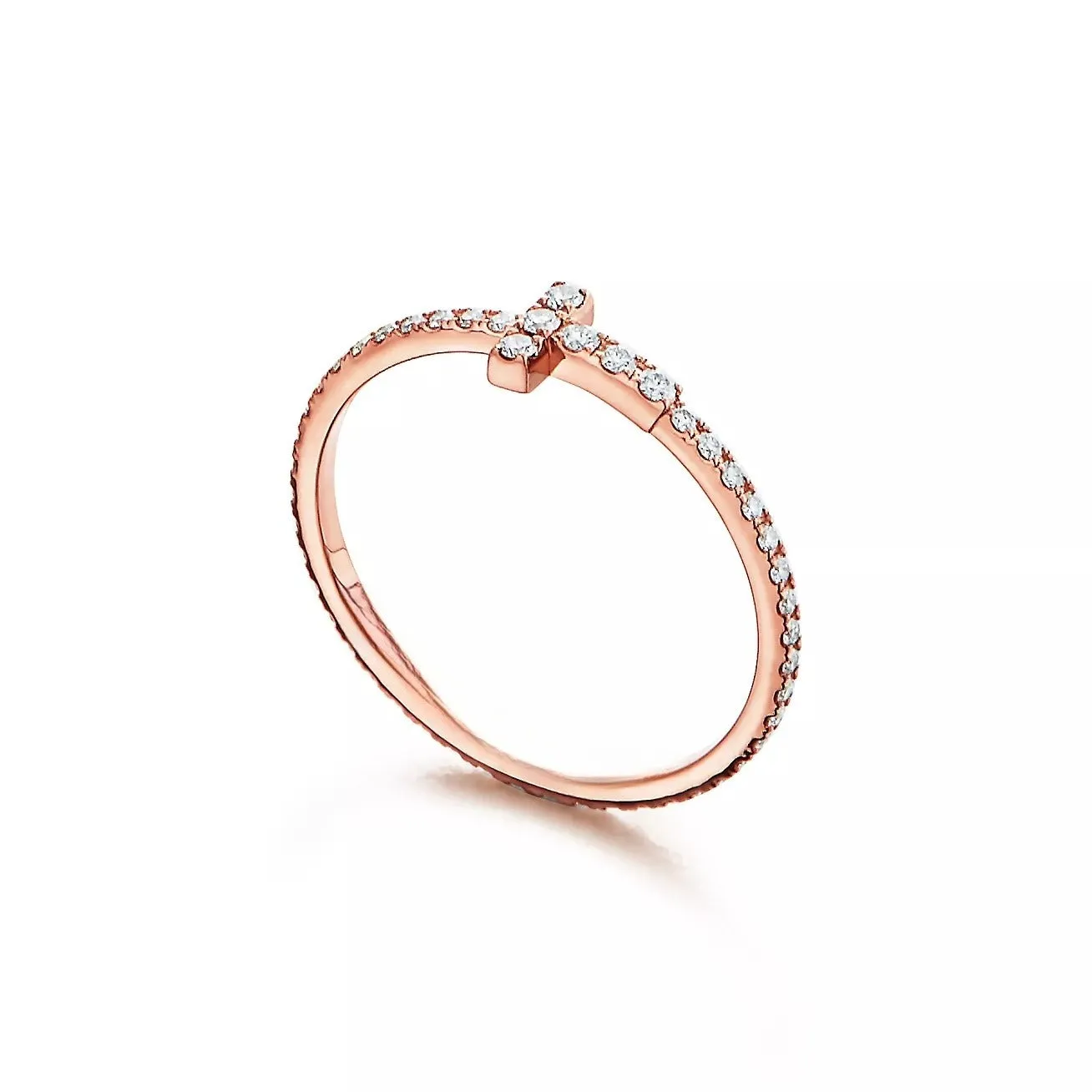 0.20 CTW Natural Diamond Bar Wire Band Ring