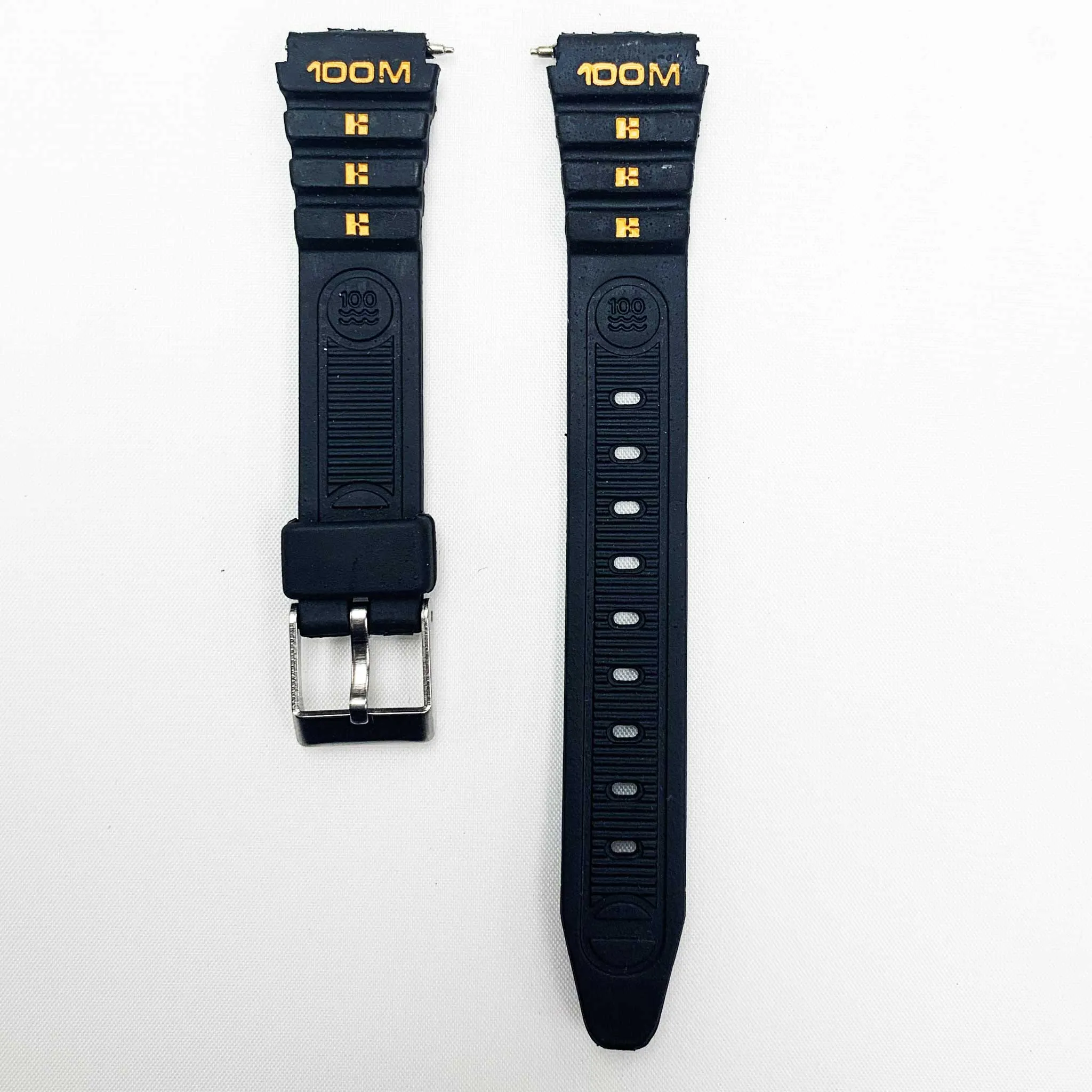 14MM PVC Plastic Watch Band Black Kreisler Sports for Casio Timex Seiko Citizen Iron Man Watches