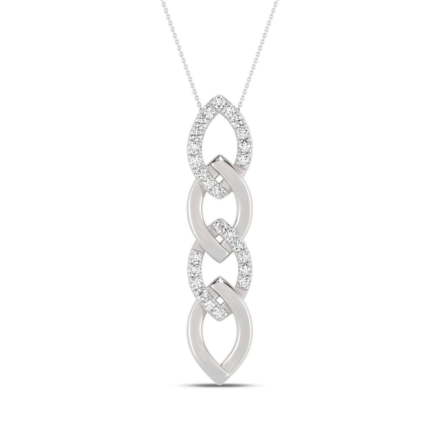 Alternating Cascading Diamond Waterfall Necklace