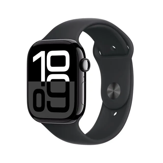 Apple Watch Series 10 GPS Jet Black Aluminum Case with Black Sport Band