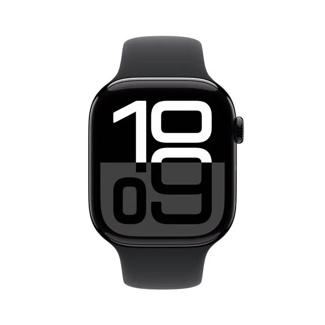 Apple Watch Series 10 GPS Jet Black Aluminum Case with Black Sport Band