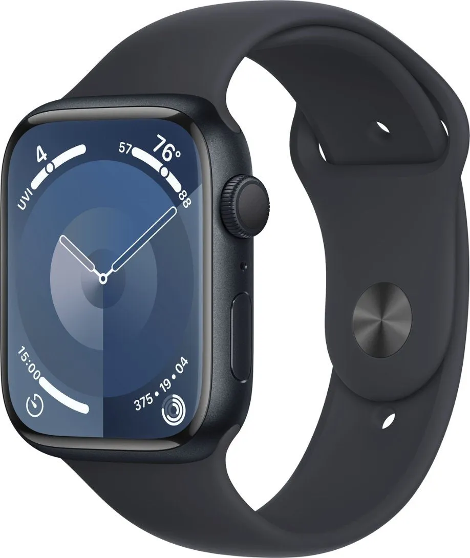 Apple Watch Series 9 45mm 2024 (GPS) Midnight Aluminum Case with Midnight Sport Band - M/L - Midnight