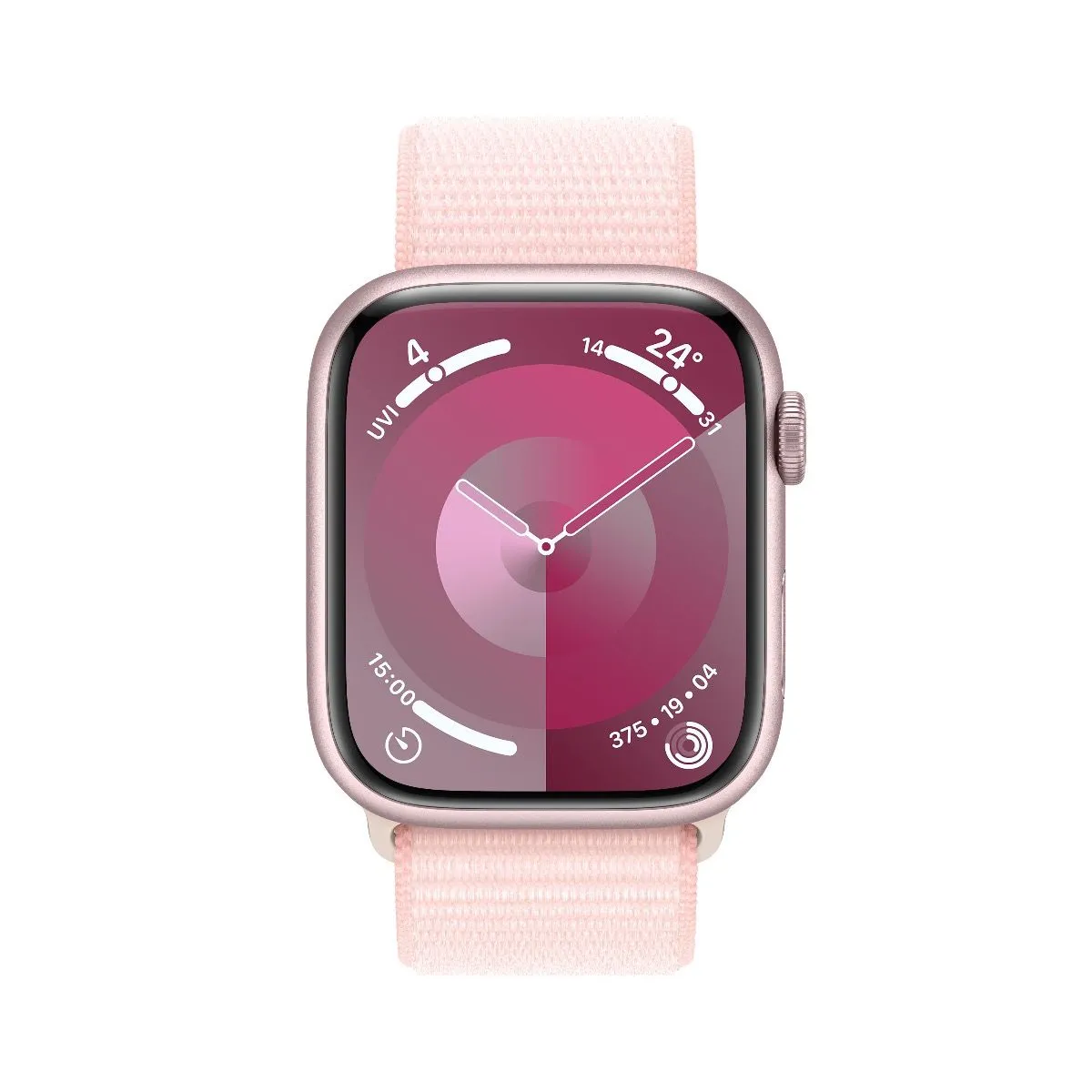 Apple Watch Series 9 Pink Aluminium Case with Light Pink Sport Loop