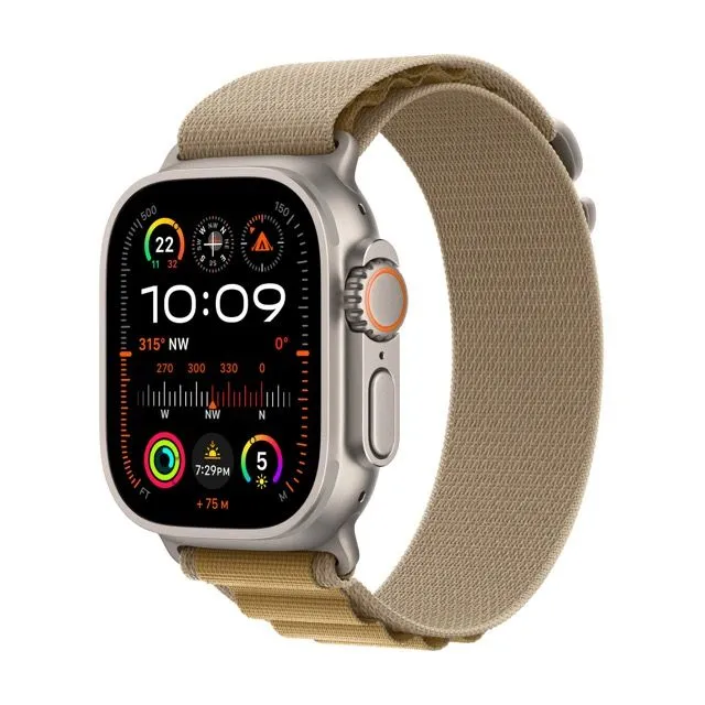 Apple Watch Ultra 2 GPS   Cellular 49mm Natural Titanium Case with Tan Alpine Loop