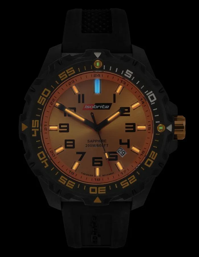 ArmourLite IsoBrite Valor Series - Orange Dial & T100 Tritium - Silicone Strap