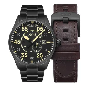 AVI-8 Midnight Chrome Yellow Spitfire Automatic Watch AV-4073-33