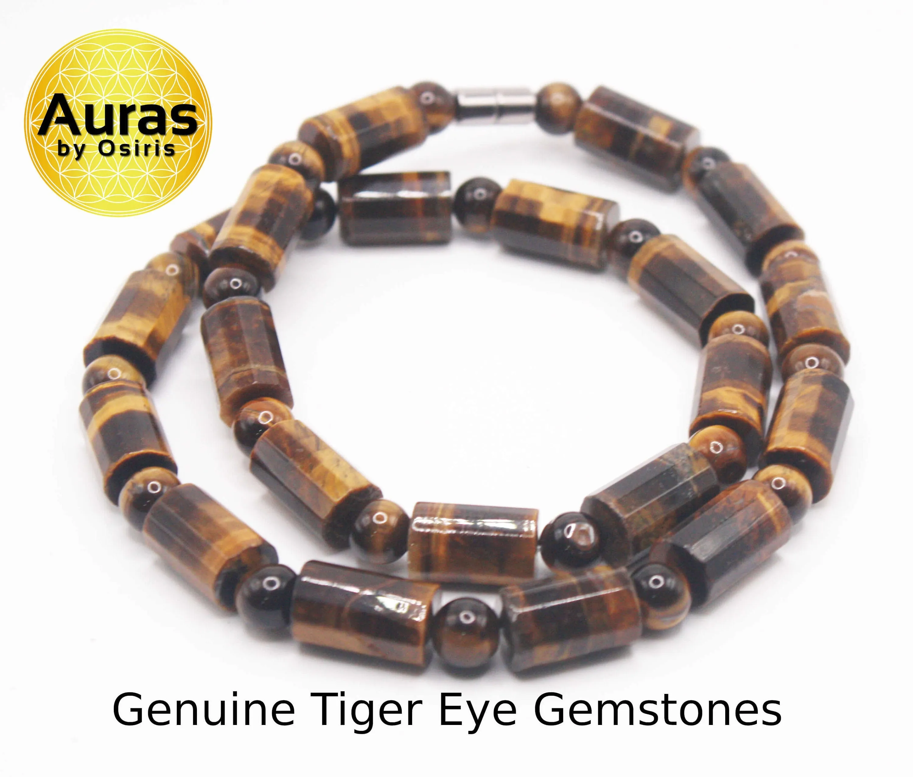 Barrel Beads Tiger Eye Necklace