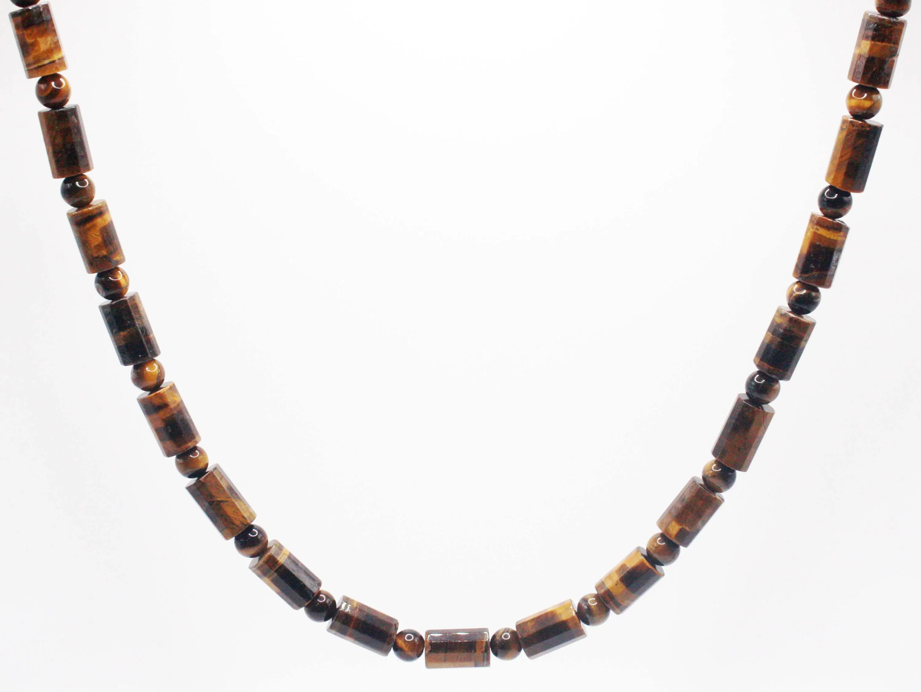 Barrel Beads Tiger Eye Necklace