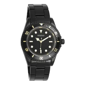 Black OOZOO watch with black stainless steel bracelet - C11149