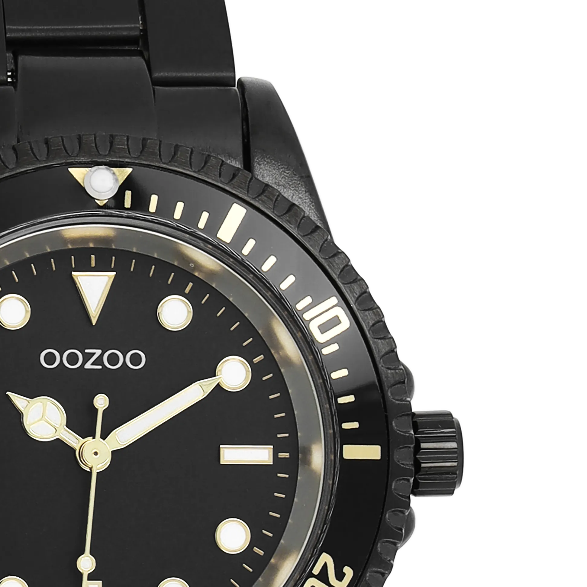 Black OOZOO watch with black stainless steel bracelet - C11149