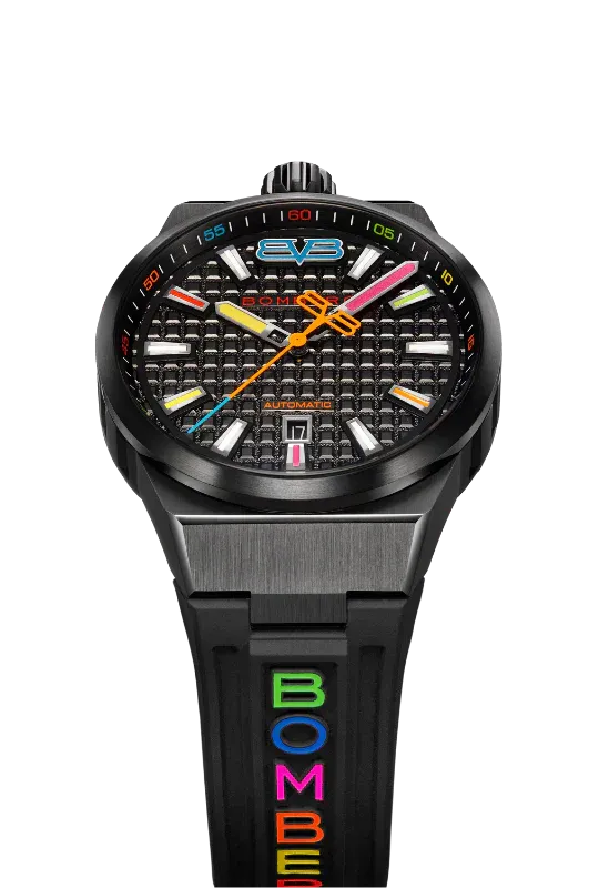 Bomberg Men's Watch BOLT-68 Neo Automatic Taipei Metropolis Black PVD BF43APBA.09-7.12