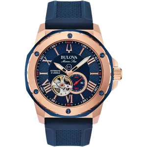 Bulova Marine Star Auto Men's Blue Watch 98A227