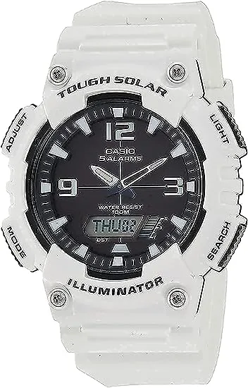 Casio Men's Watch Analogue Tough Solar Illuminator White/Black AQ-S810WC-7AVDF