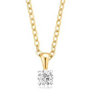 Celebrations 9ct Yellow Gold Round Cut 0.25 Carat Lab Grown Diamond Pendant