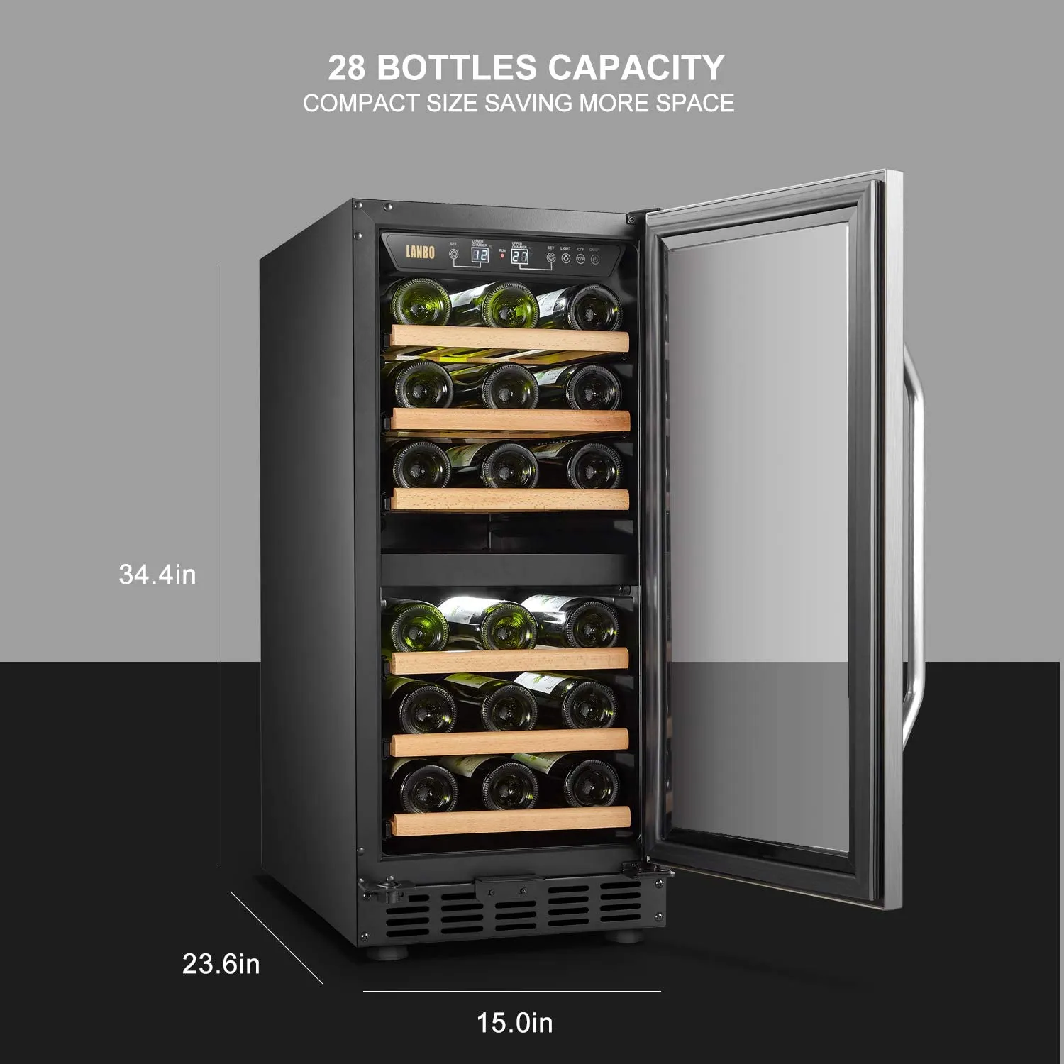 Dual Zone Compressor Wine Refrigerator, Energy Efficient