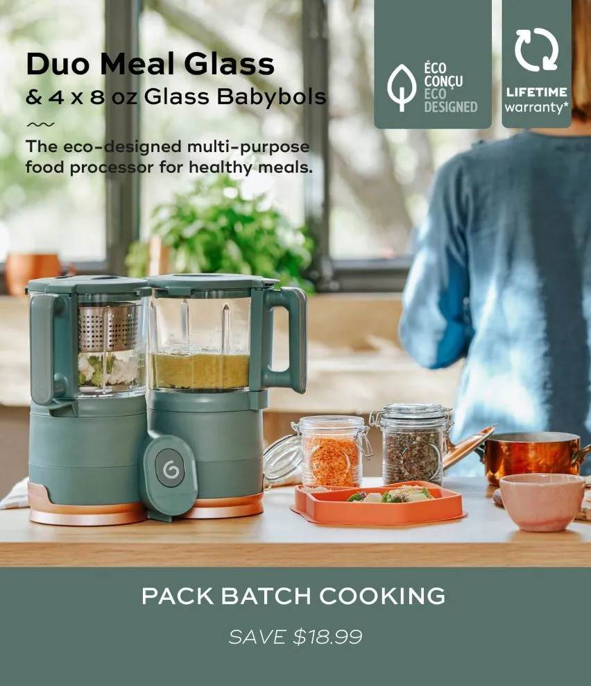 Duo Meal Glass Baby Food Maker (blender And Steamer)   4 Free Glass Food Containers