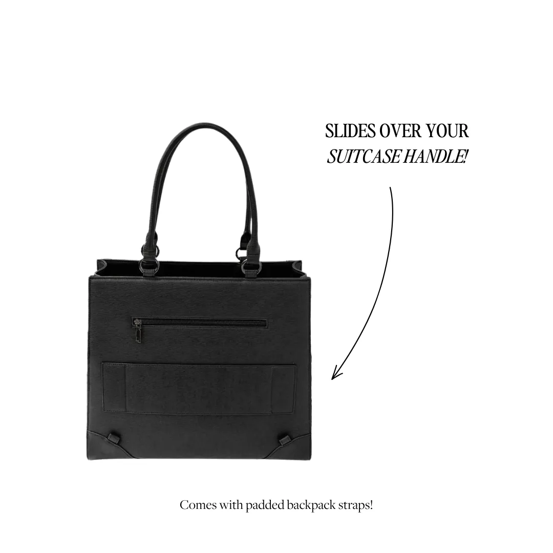 Everly Tote 3.0 — Black/Black (Microfiber Leather) Pre-Order: Ships 11/8