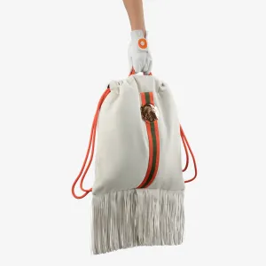 Fringe Backpack "Wellington Blond" with white elements