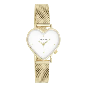 Gold coloured OOZOO watch with gold coloured metal mesh bracelet - C11415