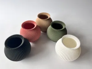 Green 3D Printed Vase, Flower Vase, Dumpling Vase Plant Vase