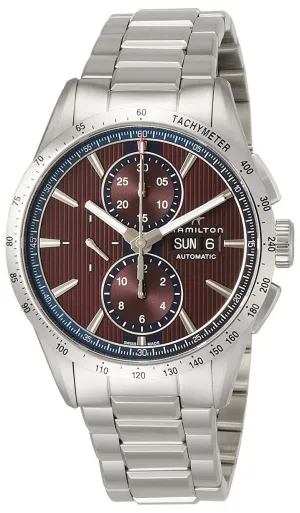 Hamilton Broadway Automatic Chronograph Stainless Steel Burgundy Dial Day/Date Mens Watch H43516171