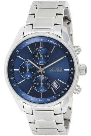 Hugo Boss Men’s Chronograph Quartz Stainless Steel Blue Dial 44mm Watch 1513478