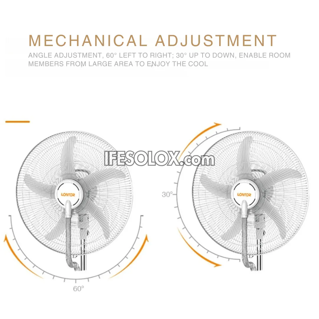 LONTOR 16" Rechargeable Solar Water Mist Standing Fan with 5-Blades and Remote (CTL-CF046R-16) - Brand New