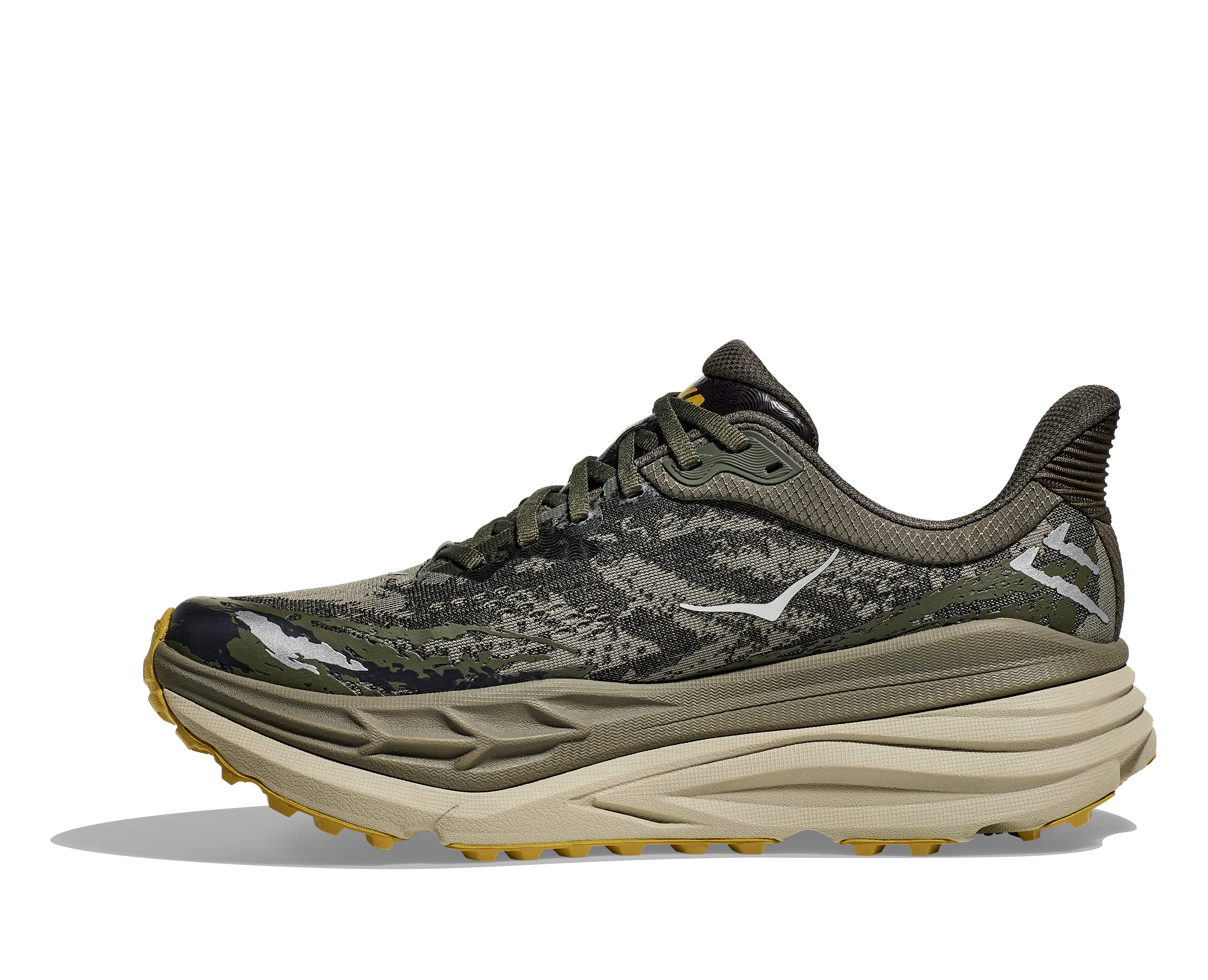 Men's Hoka Stinson 7 Color: Olive Haze / Forest Cover