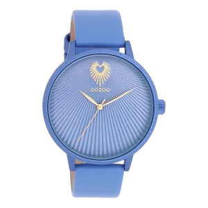 Mineral blue OOZOO watch with mineral blue leather strap - C11246