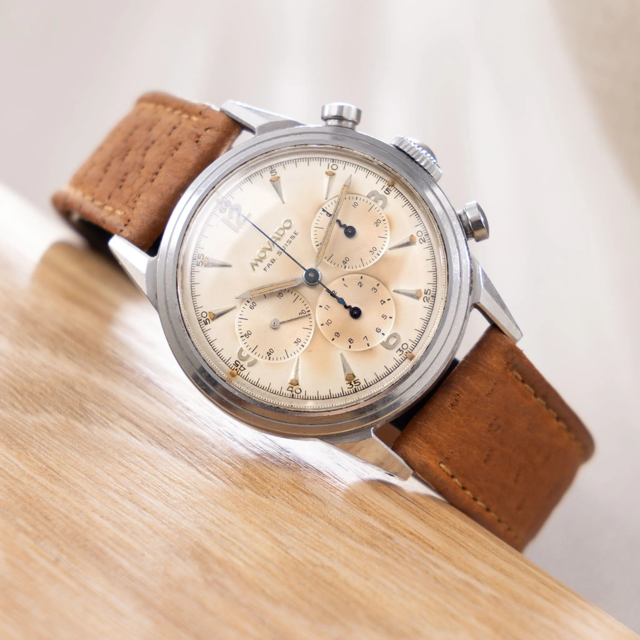 Movado M95 Steel Chronograph “dagger hands” Ref 19038