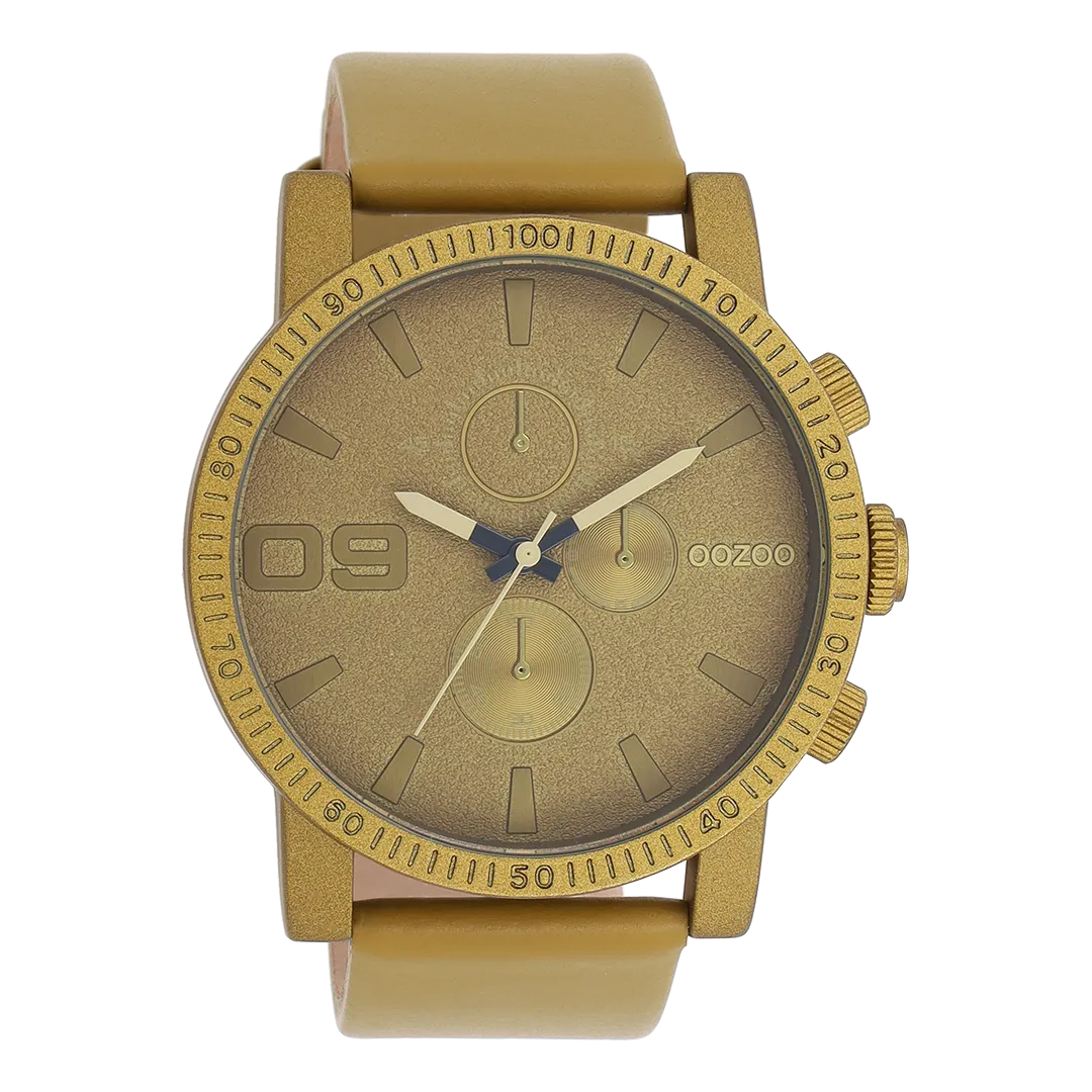 Olive green OOZOO watch with olive green leather strap - C11217