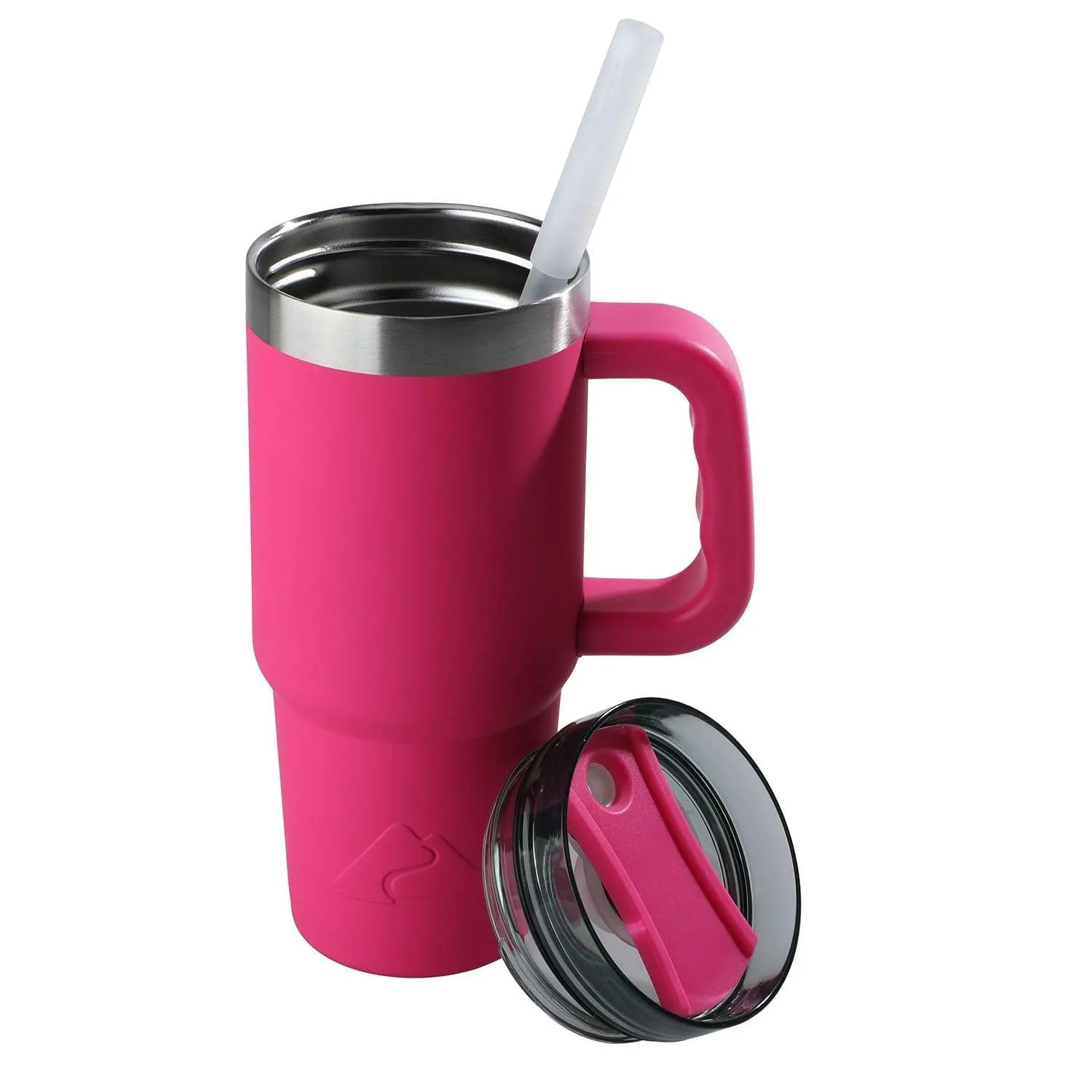 Ozark Trail 18 oz Insulated Stainless Steel Tumbler with Handle, Hot Pink