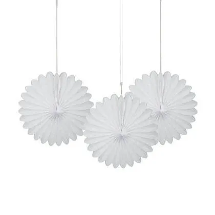 Paper Decorative Fan 6" White - 3 ct.