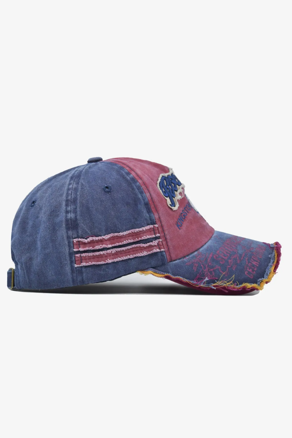 Pink Denim Embroidered Rugged Cap - W23 - MCP054R