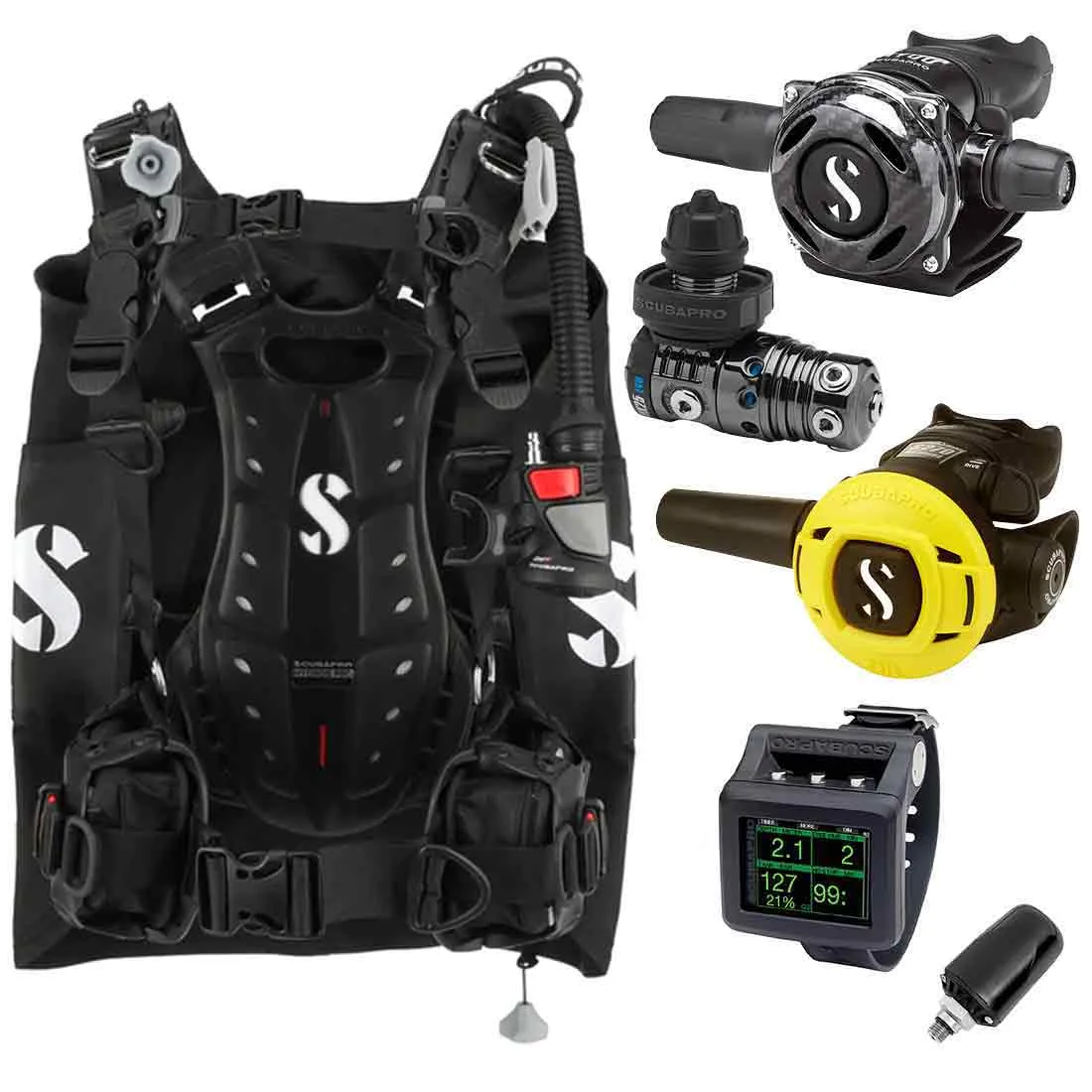 Scubapro Hydros Pro Mens Scuba Dive Gear Package