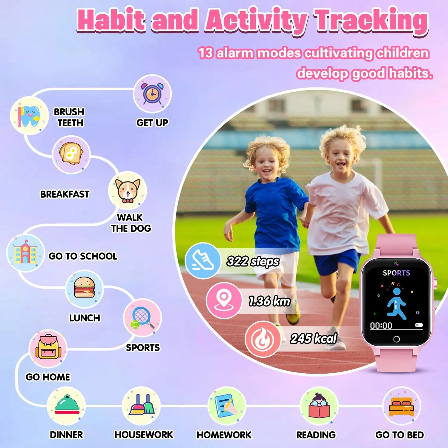 Smartwatch for Kids with 26 HD Puzzle Games