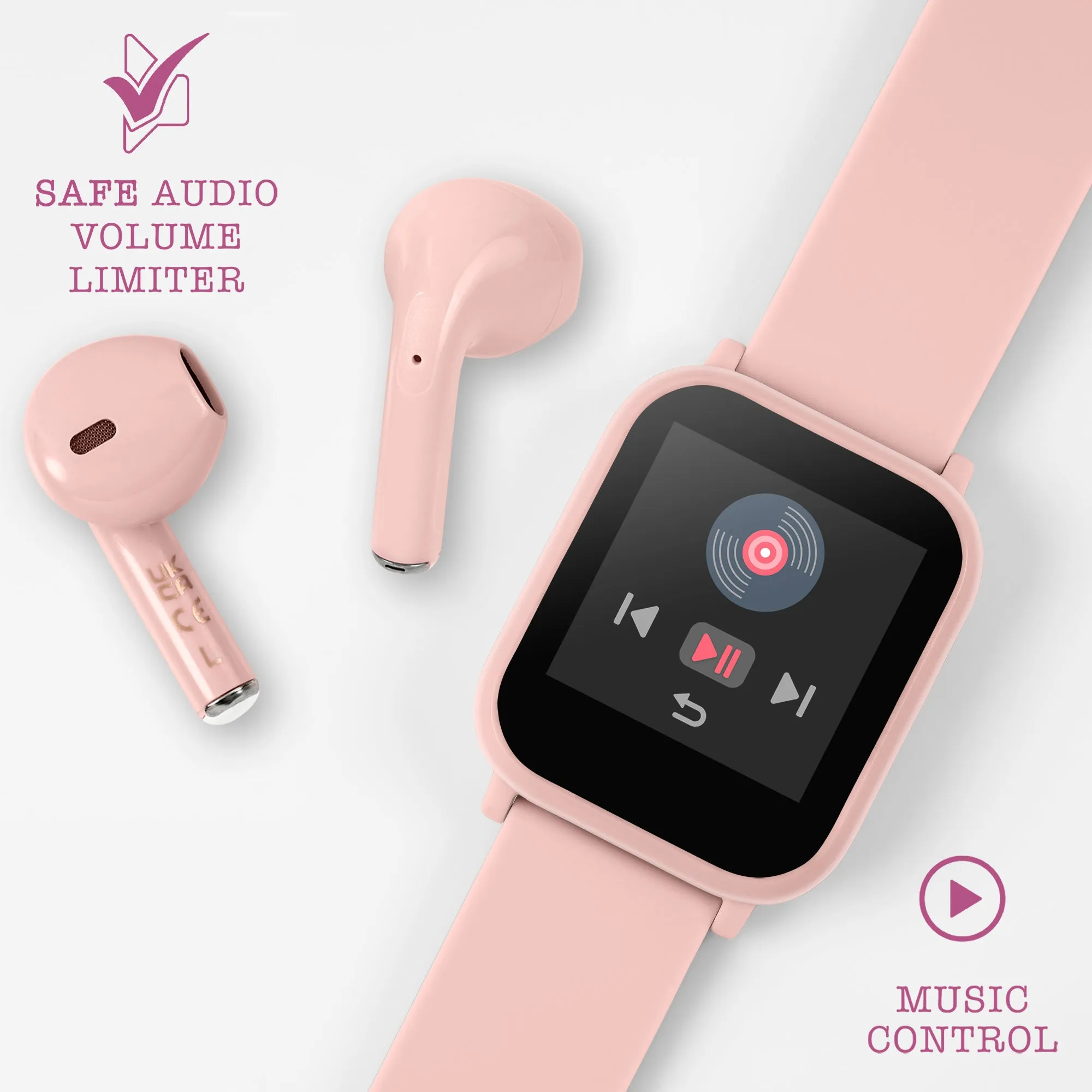 Tikkers Teen Series 10 Nude smart Watch and Earbuds Set