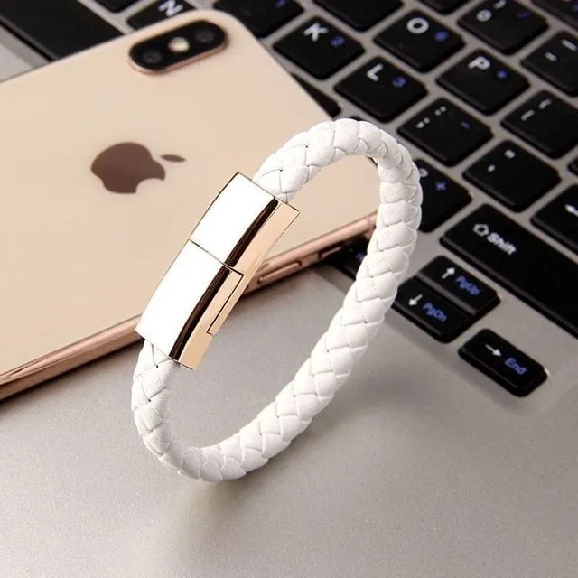 Unisex USB Charging Micro Cable Bracelet