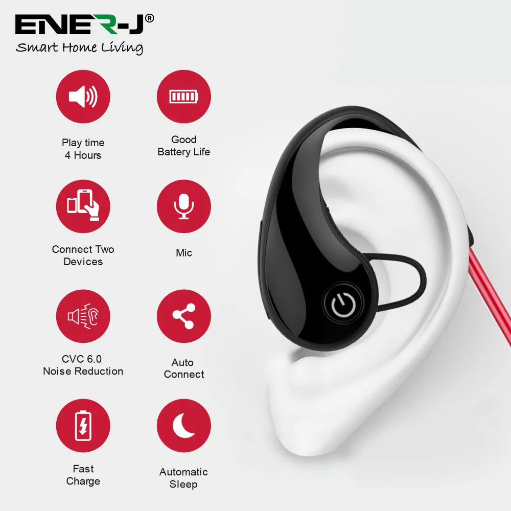 Wireless Sports Headphones, Bluetooth 4.1 and Above, Earbuds CVC 6.0 Noise Reduction Headphones with Inbuilt Mic, 4Hr Playtime, Power Display, IPX4 Waterproof