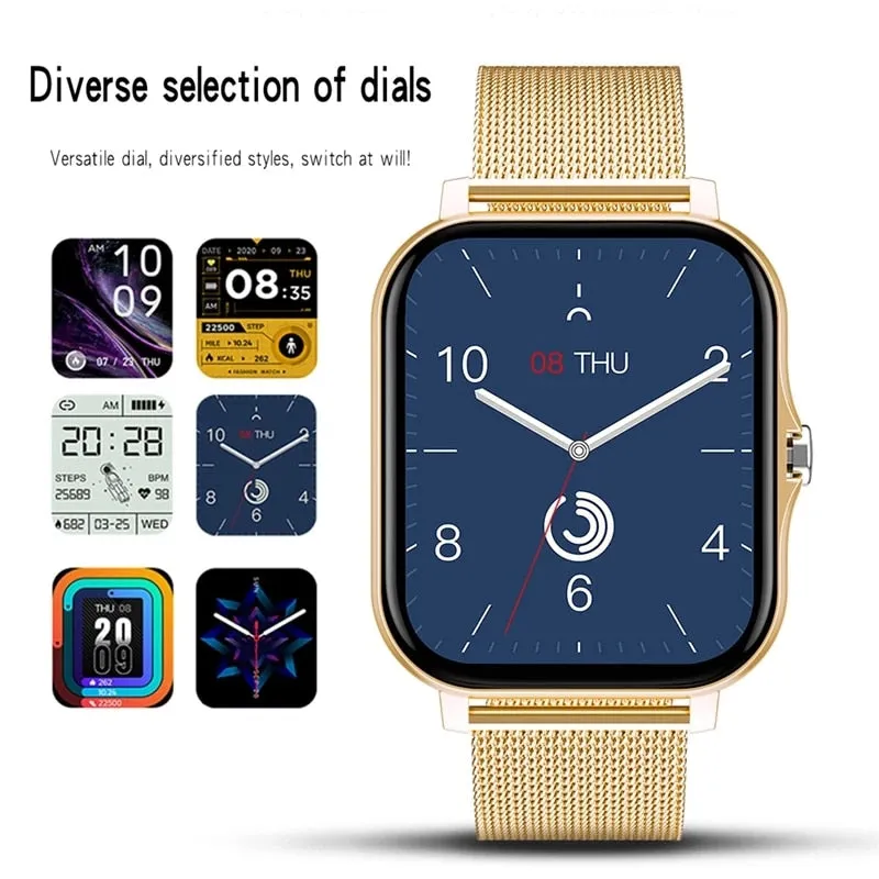 Women Smart watch Men 1.69 Colour Screen Full touch Fitness Tracker Men Call Smart Clock Ladies For Android IOS BOX